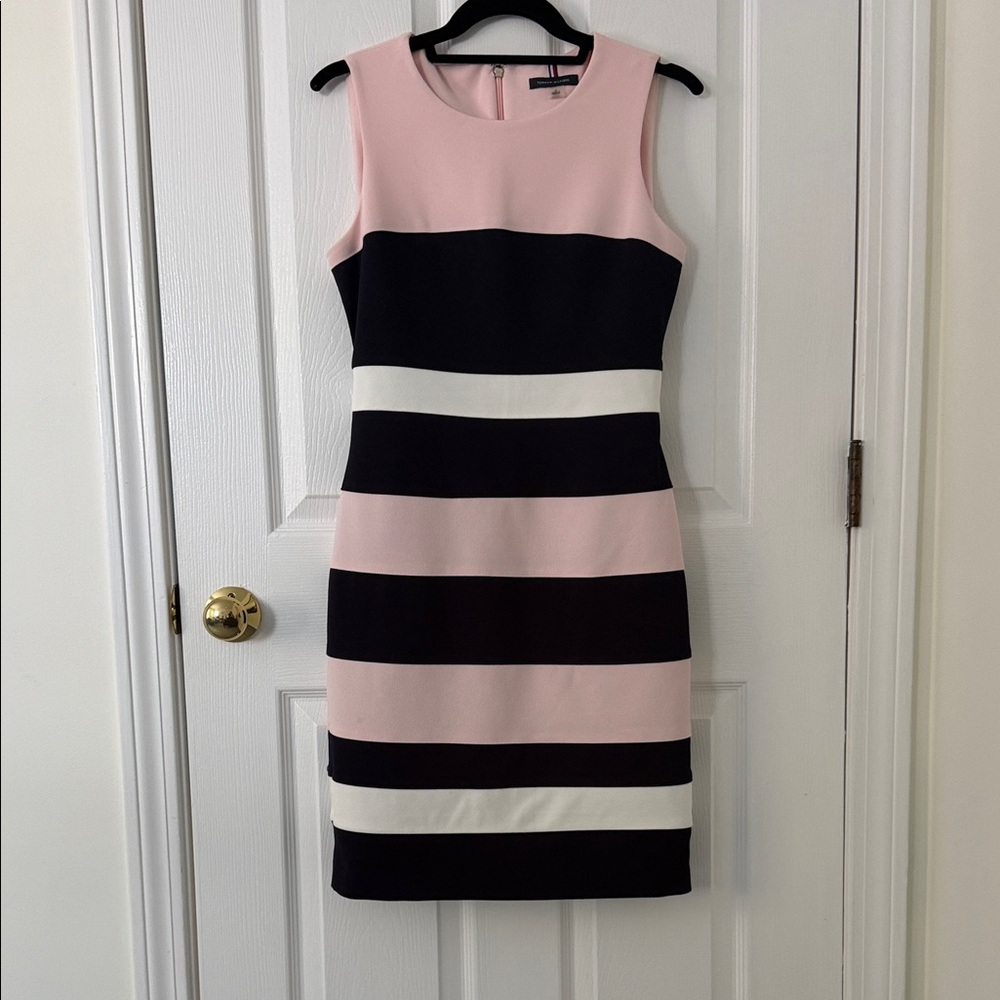 Tommy Hilfiger Pink, Deep Navy, and White Striped Mini Dress